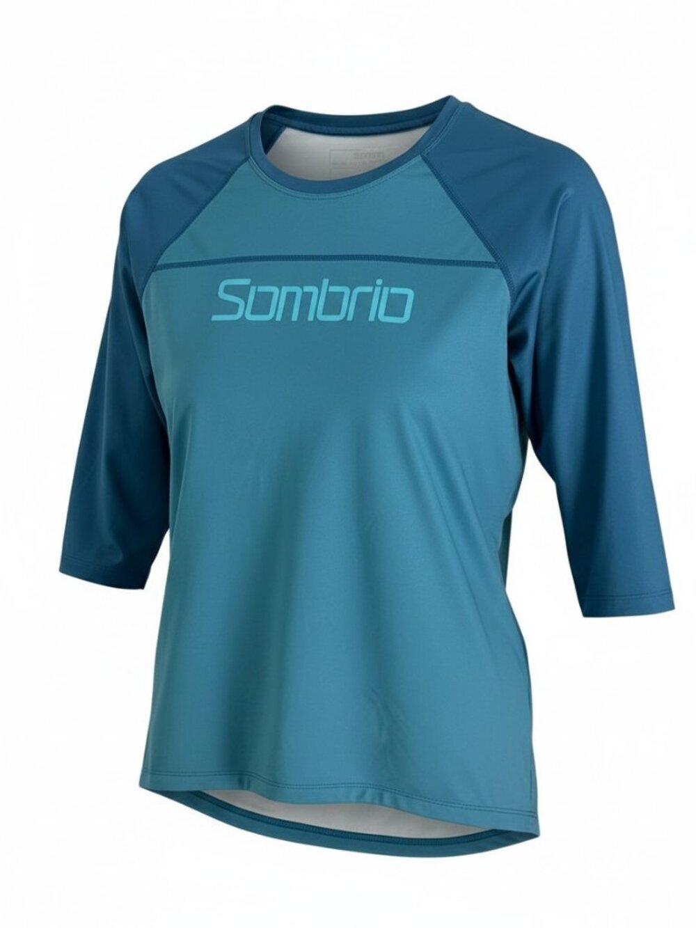 SOMBRIO Blue Teal Mountain Bike Jersey MTB Cycling 3/4 Sleeve Activewear top siz